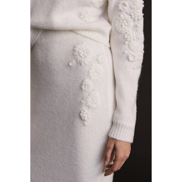 Anthropologie Floral Textured Sweater Skirt Set - Picture 7 of 15